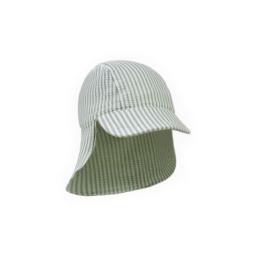 MORI Seersucker Sunsafe Swim Hat - Sage Stripe-Hats-Sage Stripe-0-3m | Natural Baby Shower