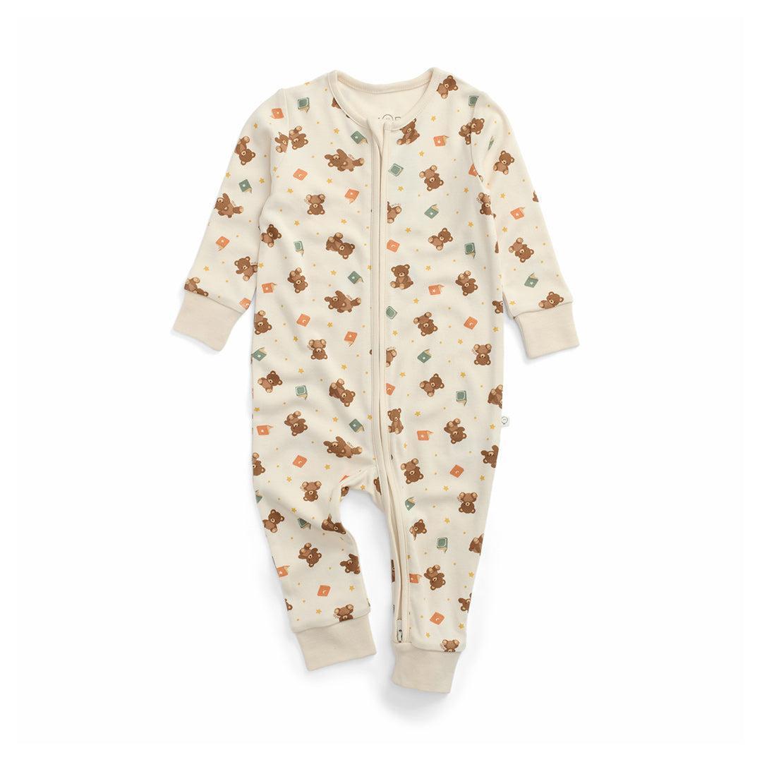 MORI Teddy Bear Two Way Zip-Up Sleepsuit - Teddy Bear Print-Sleepsuits-Teddy Bear Print-0-3m | Natural Baby Shower