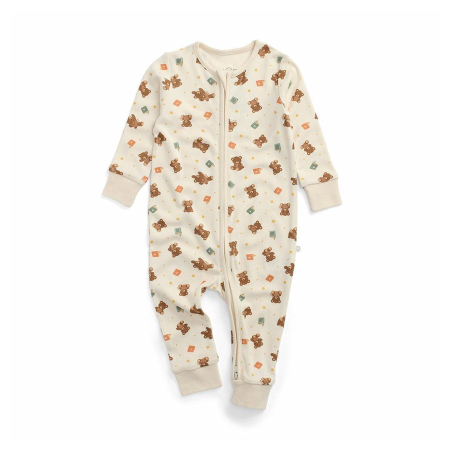 MORI Teddy Bear Two Way Zip-Up Sleepsuit - Teddy Bear Print-Sleepsuits-Teddy Bear Print-0-3m | Natural Baby Shower