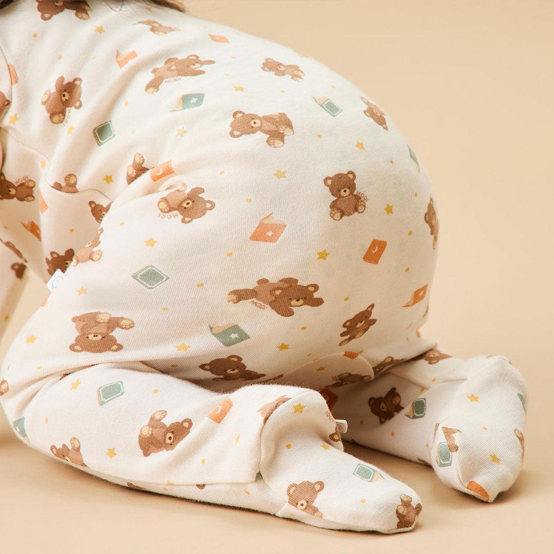 MORI Teddy Bear Two Way Zip-Up Sleepsuit - Teddy Bear Print-Sleepsuits-Teddy Bear Print-0-3m | Natural Baby Shower