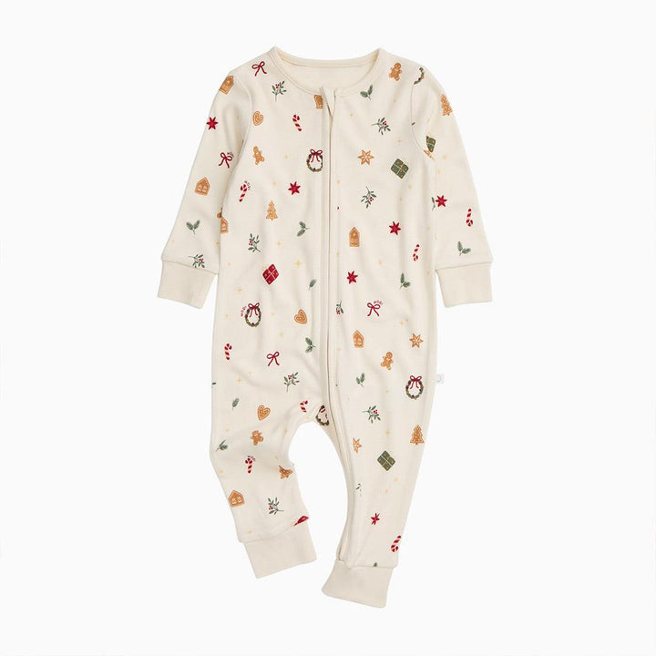 MORI Christmas Two Way Zip-Up Sleepsuit - White Christmas-Sleepsuits-White Christmas-0-3m | Natural Baby Shower