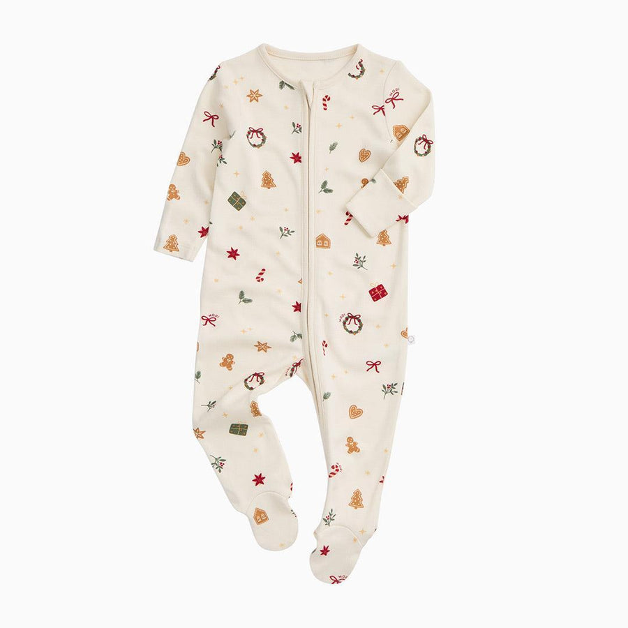 MORI Christmas Two Way Zip-Up Sleepsuit - White Christmas-Sleepsuits-White Christmas-0-3m | Natural Baby Shower