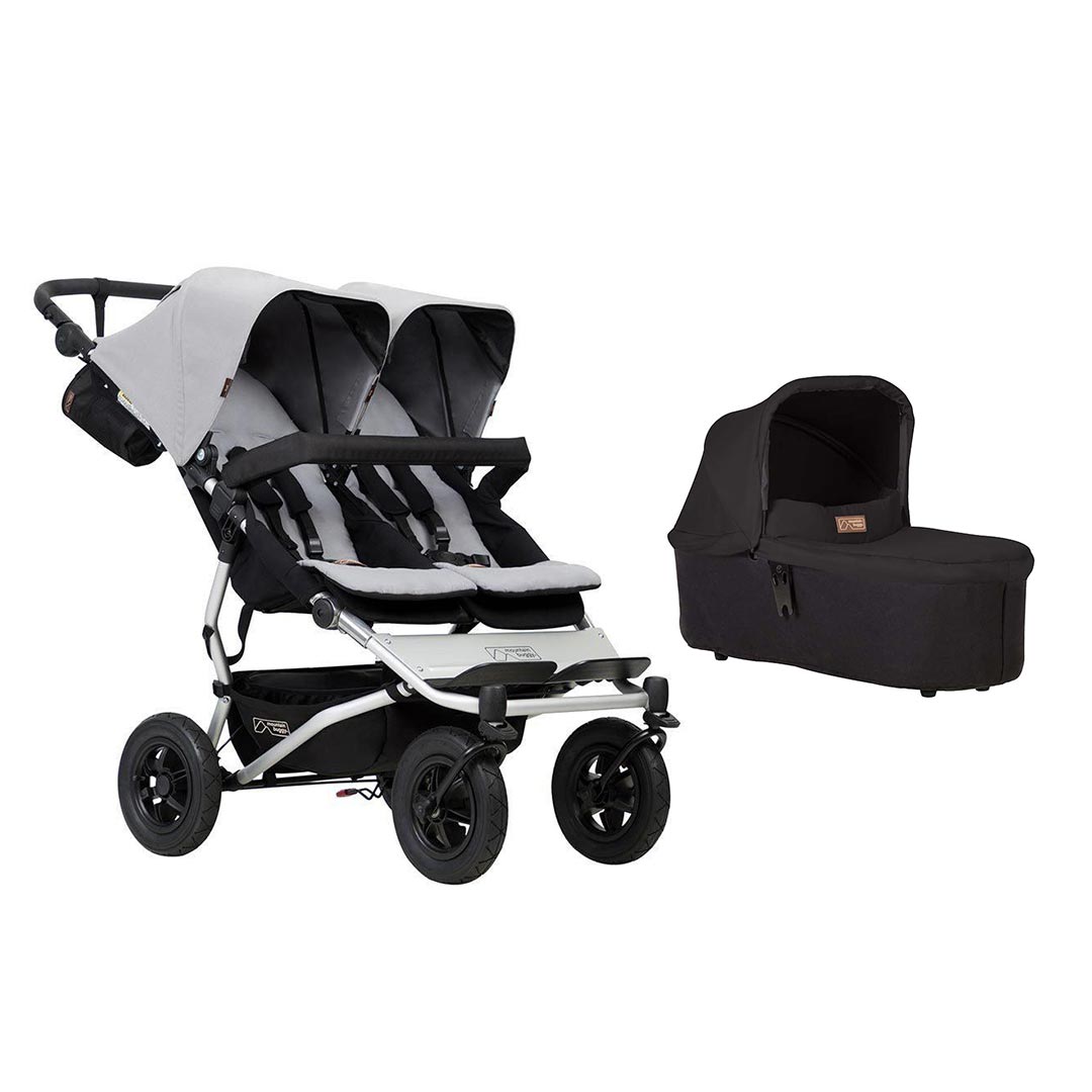 Mountain Buggy Duet V3 Pushchair - Silver-Strollers-1x Carrycot- | Natural Baby Shower