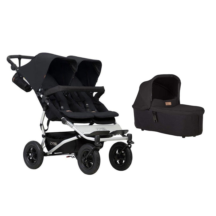 Mountain Buggy Duet V3 Pushchair - Black-Strollers-1x Carrycot- | Natural Baby Shower