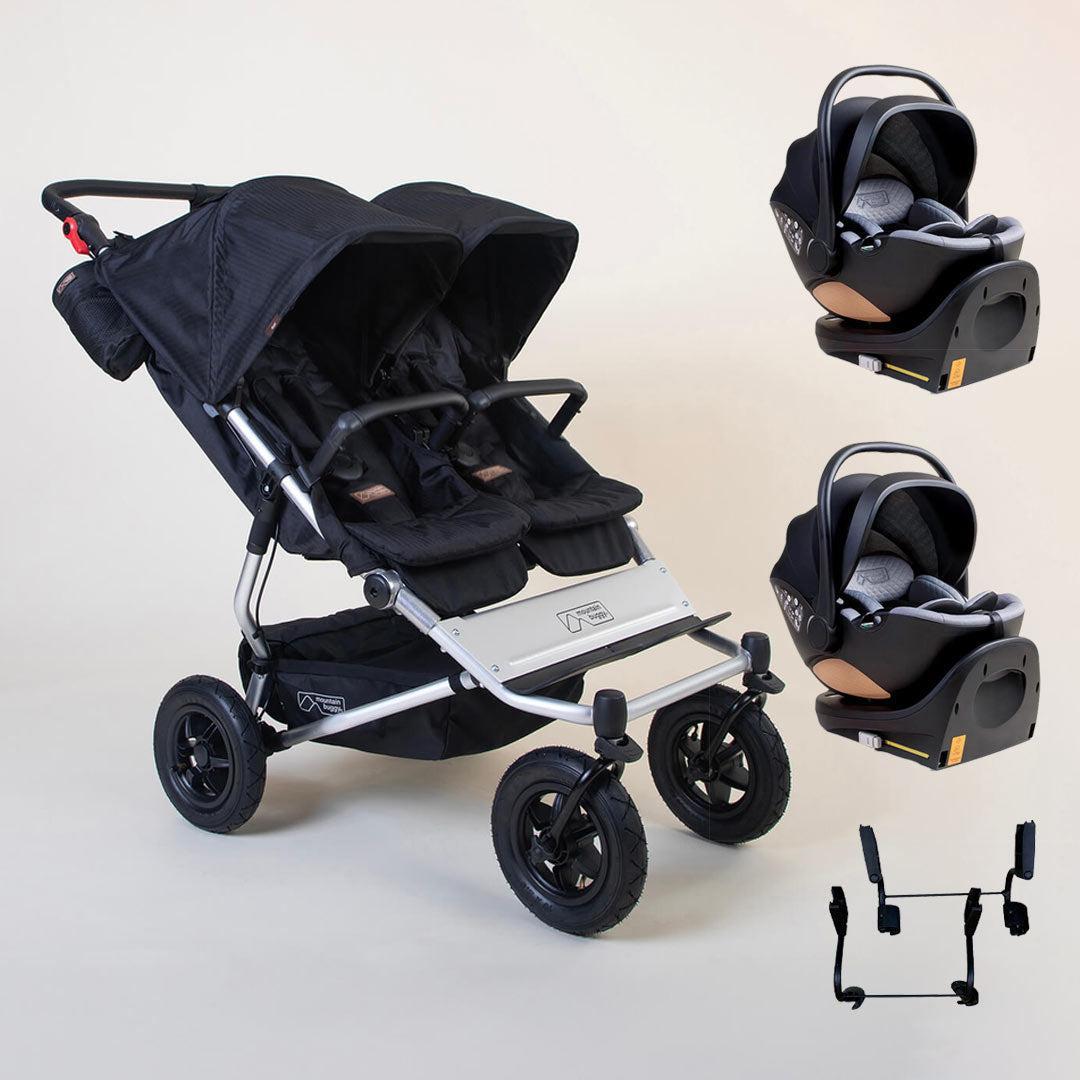 Mountain Buggy Duet TWIN Travel System - Caviar-Travel Systems-Caviar- | Natural Baby Shower