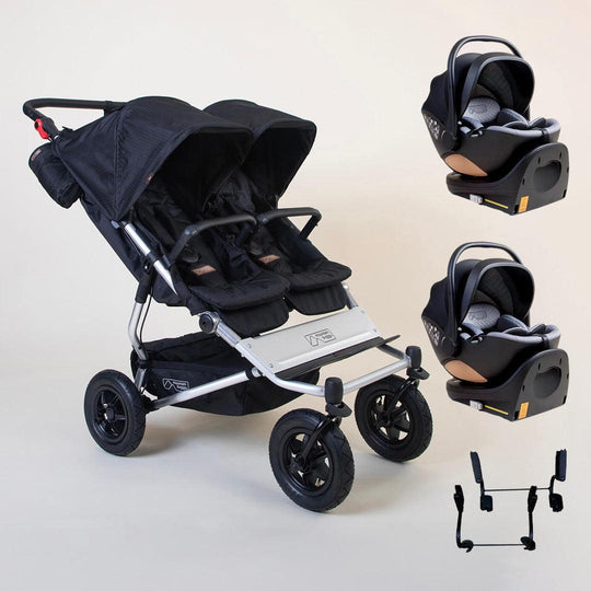 Mountain Buggy Duet TWIN Travel System - Caviar-Travel Systems-Caviar- | Natural Baby Shower