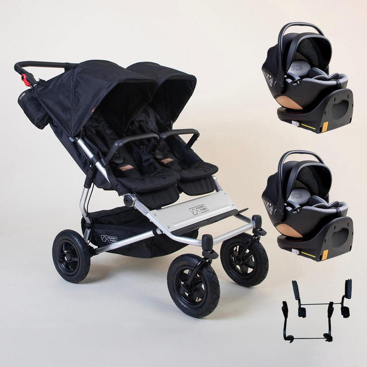 Mountain Buggy Duet TWIN Travel System - Caviar-Travel Systems-Caviar- | Natural Baby Shower