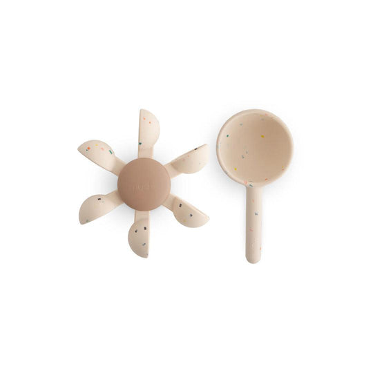 Mushie Water Wheel Bath Play Set - Cream Speckle-Bath Toys-Cream Speckle- | Natural Baby Shower