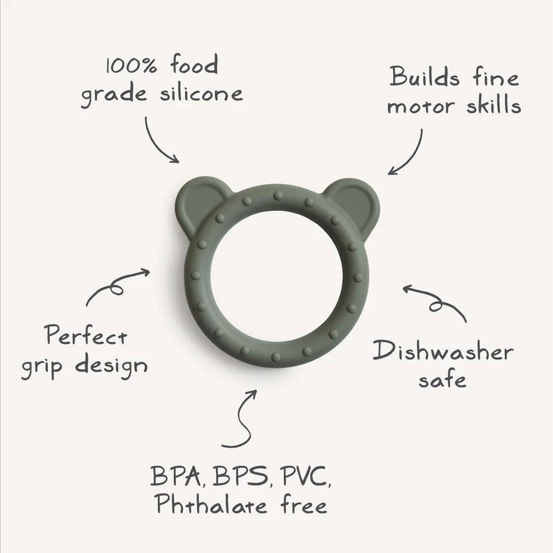 Mushie Bear Teether - Natural-Teethers-Natural- | Natural Baby Shower