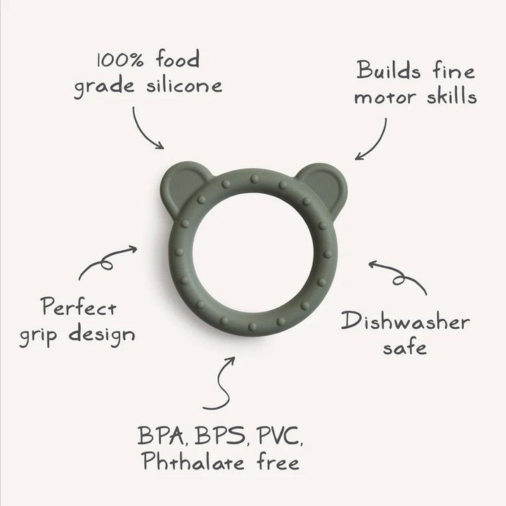 Mushie Bear Teether - Natural-Teethers-Natural- | Natural Baby Shower