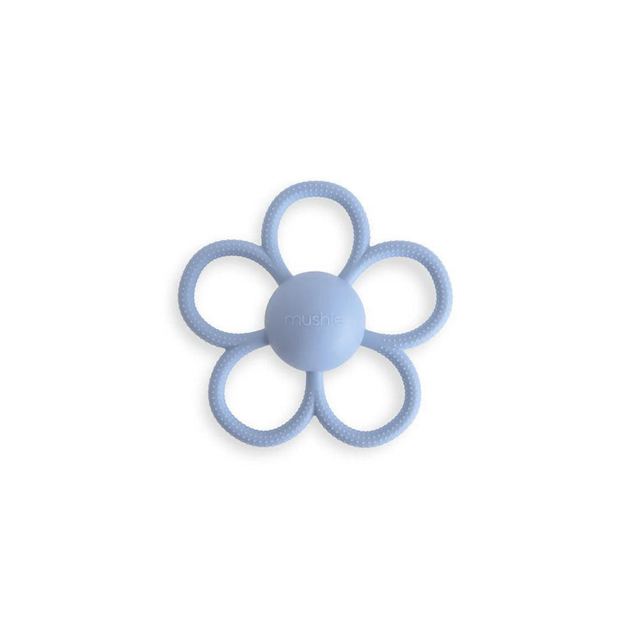 Mushie Daisy Rattle Teether - Faded Denim-Teethers-Faded Denim- | Natural Baby Shower
