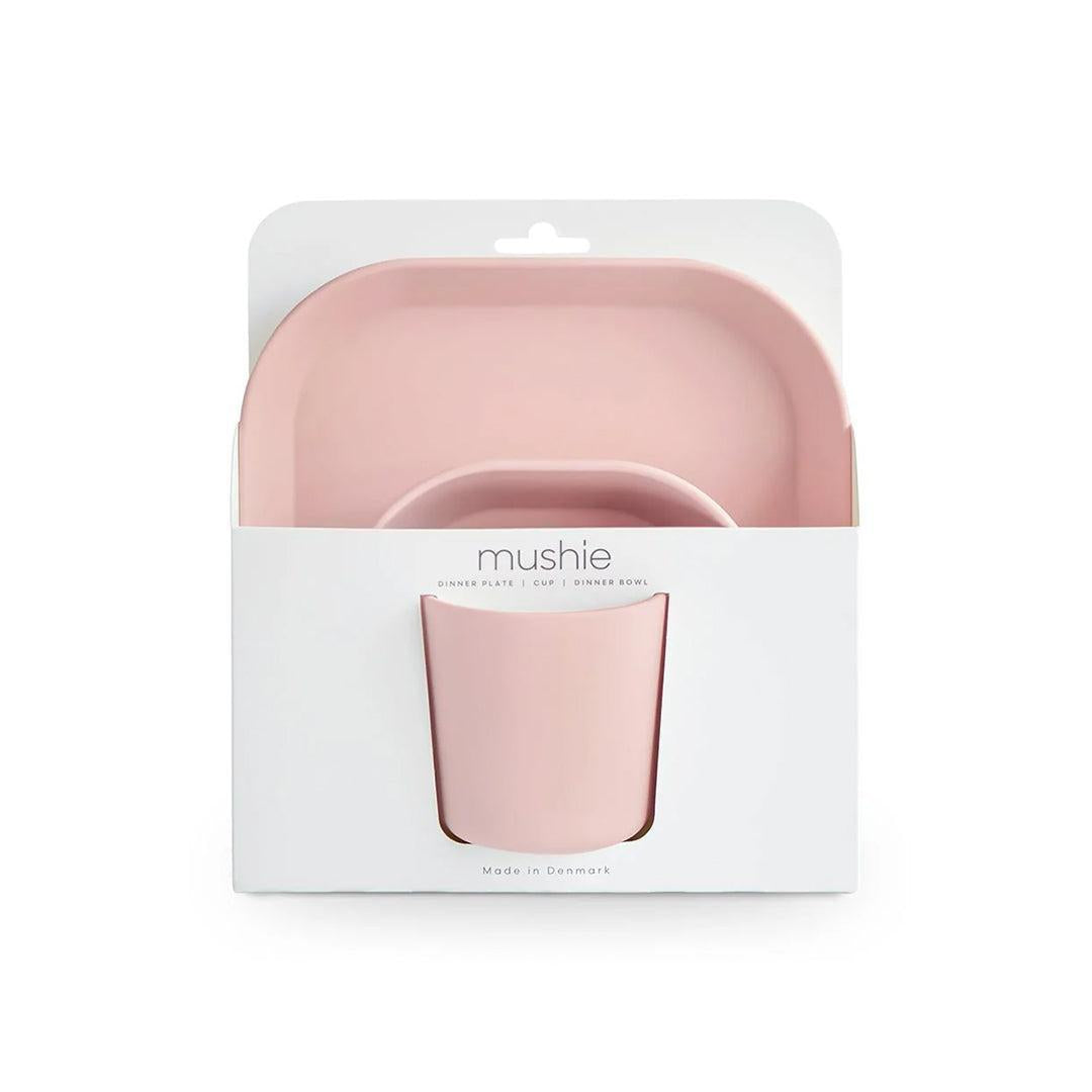 Mushie Dinner Set Square - Blush-Feeding Sets-Blush- | Natural Baby Shower