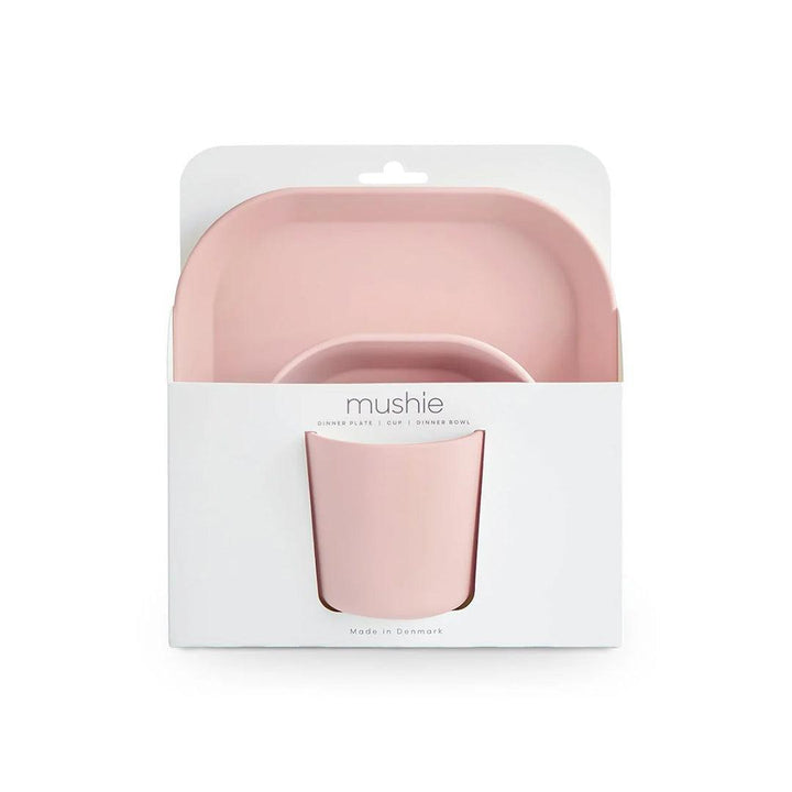 Mushie Dinner Set Square - Blush-Feeding Sets-Blush- | Natural Baby Shower