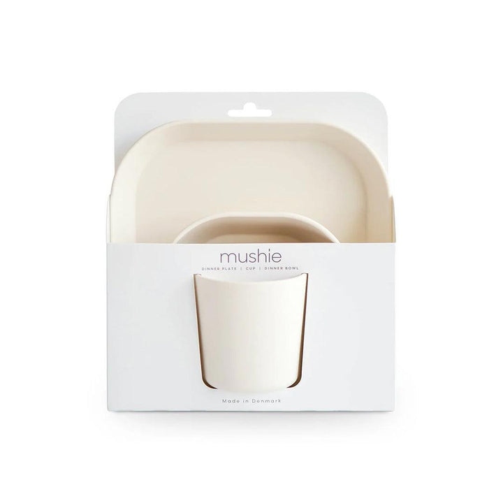 Mushie Dinner Set Square - Ivory-Feeding Sets-Ivory- | Natural Baby Shower