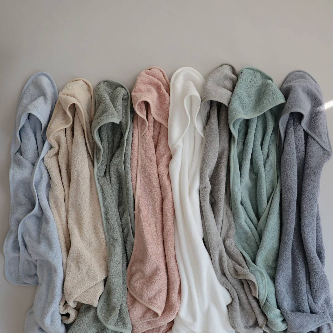 Mushie Hooded Towel - Pearl-Bath Towels-Pearl- | Natural Baby Shower