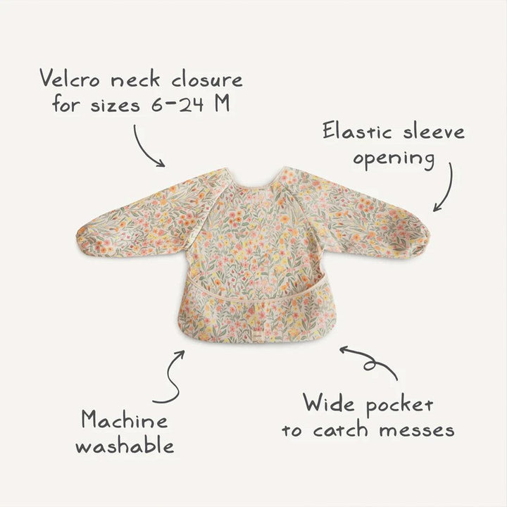 Mushie Long Sleeve Bib - Bows-Bibs-Bows- | Natural Baby Shower