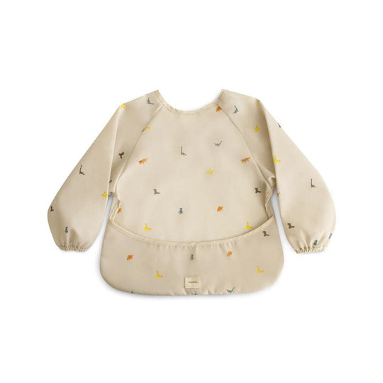Mushie Long Sleeve Bib - Dinos-Bibs-Dinos-6-24 months (one size) | Natural Baby Shower