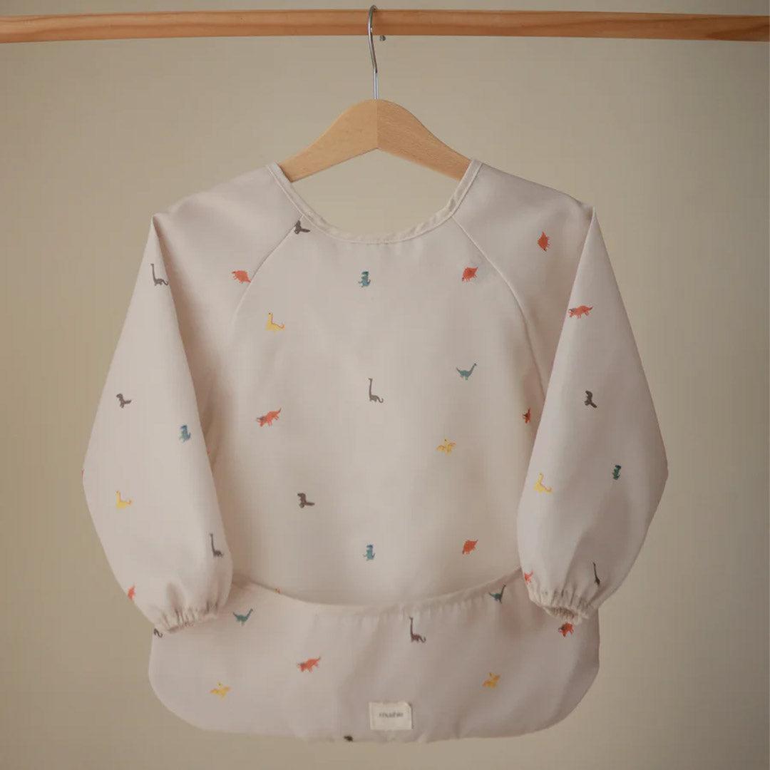Mushie Long Sleeve Bib - Dinos-Bibs-Dinos-6-24 months (one size) | Natural Baby Shower