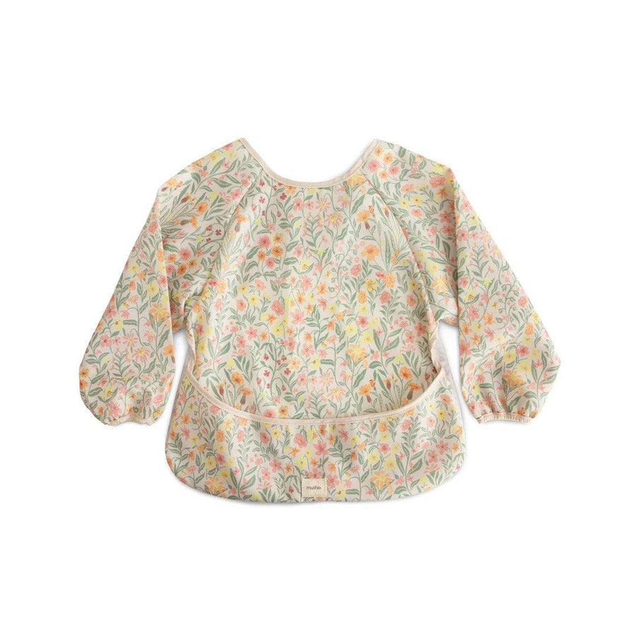 Mushie Long Sleeve Bib - Pastel Blooms-Bibs-Pastel Blooms-6-24 months (one size) | Natural Baby Shower