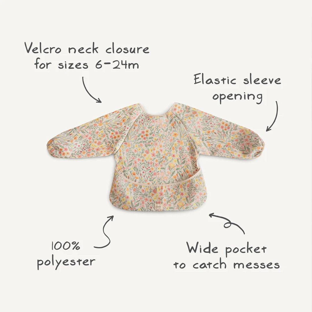 Mushie Long Sleeve Bib - Pastel Blooms-Bibs-Pastel Blooms-6-24 months (one size) | Natural Baby Shower