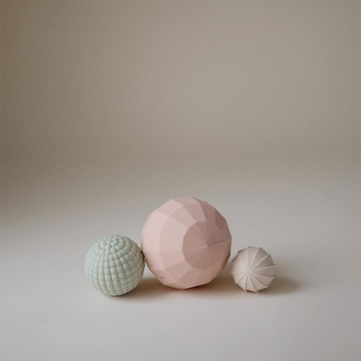 Mushie Nesting Spheres Sensory Toy Blush (Set Of 3) - Blush-Soft Toys-Blush-10+ months | Natural Baby Shower