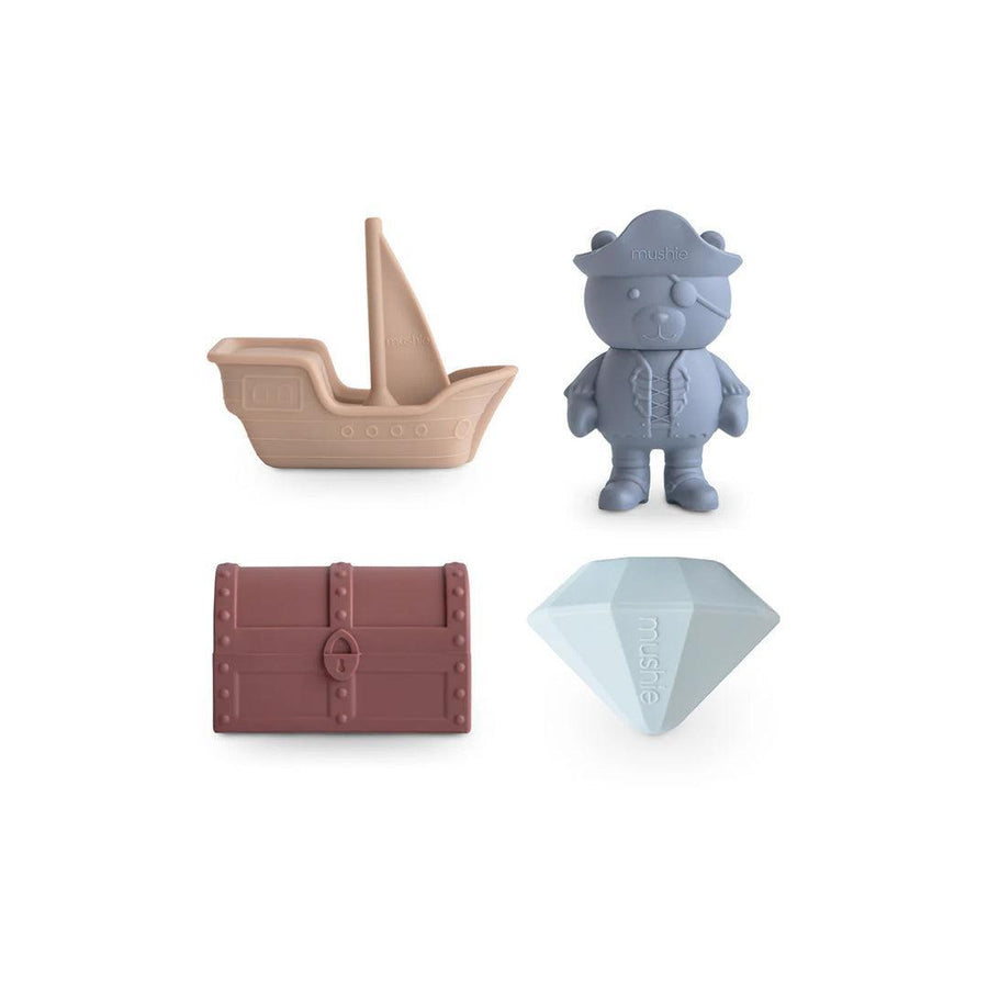 Mushie Pirate Mold Free Bath Play Set - Pirate Theme In Multicolour-Bath Toys-Pirate Theme In Multicolour- | Natural Baby Shower