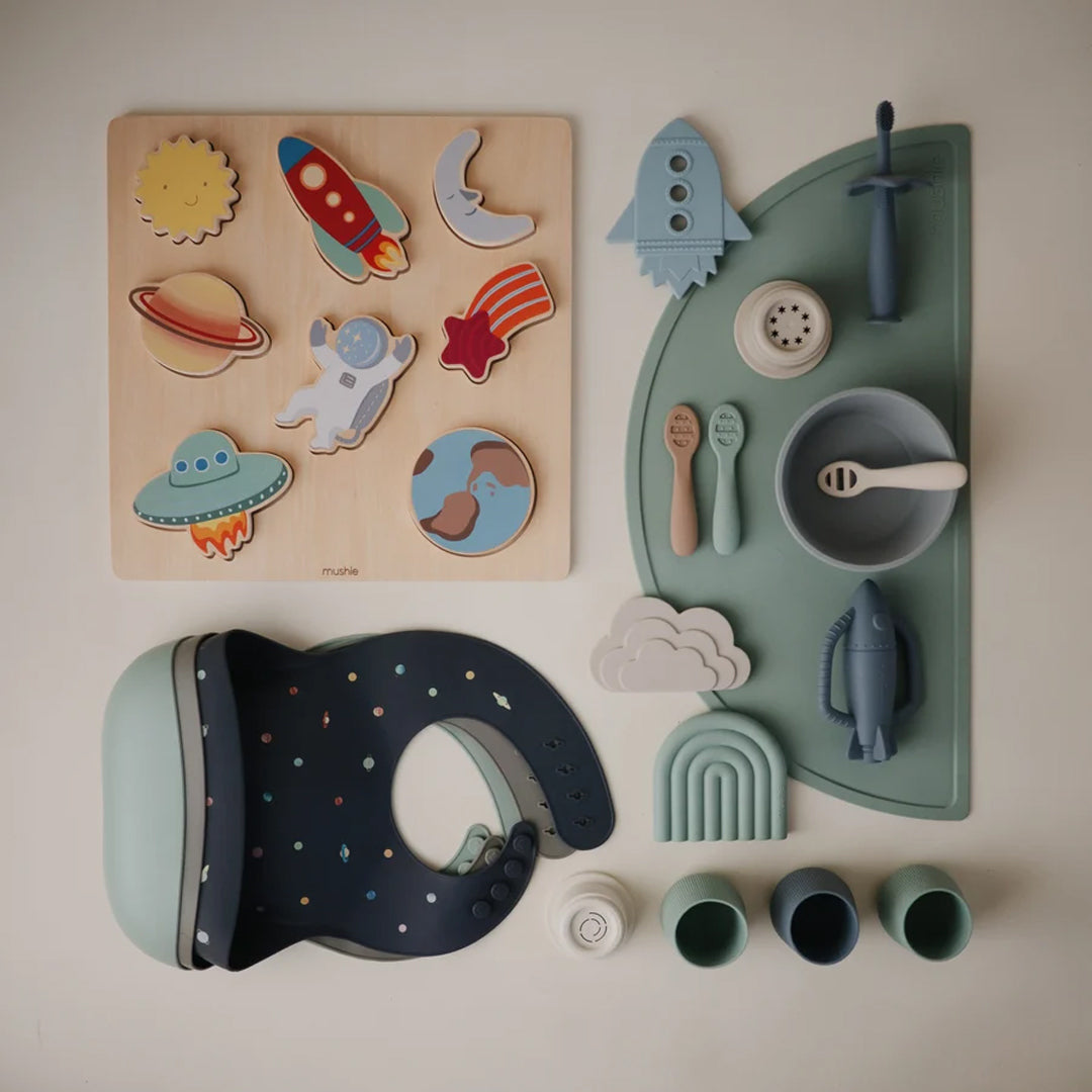 Mushie Rocket Teether - Blue