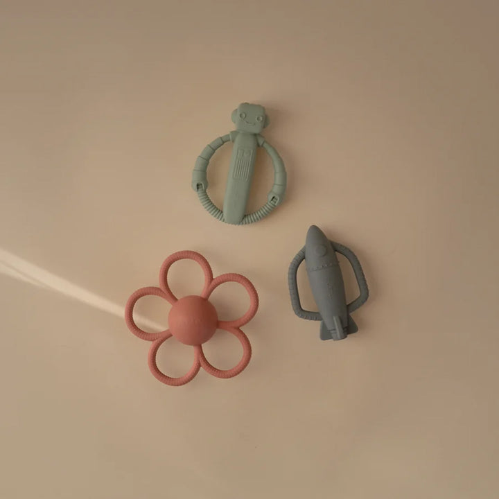 Mushie Rocket Teether - Blue