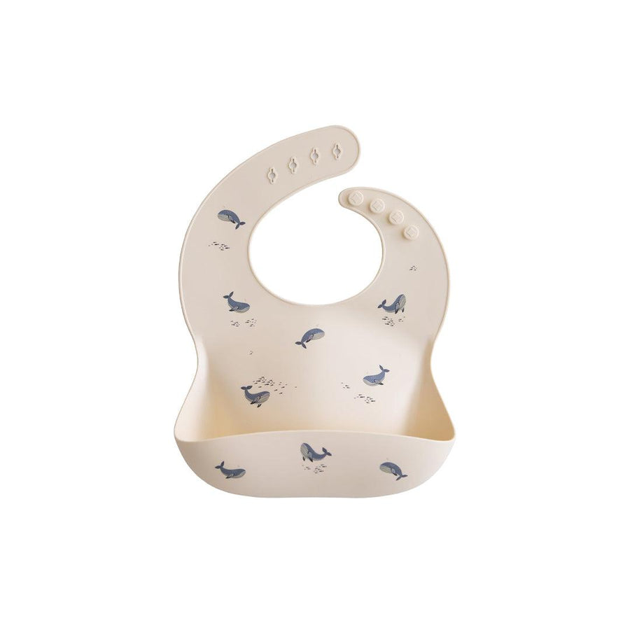 Mushie Silicone Bib - Whales-Bibs-Whales- | Natural Baby Shower