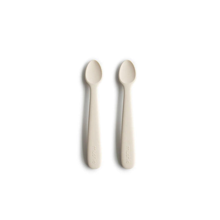 Mushie Silicone Feeding Spoons 2-Pack - Ivory-Feeding Sets-Ivory- | Natural Baby Shower
