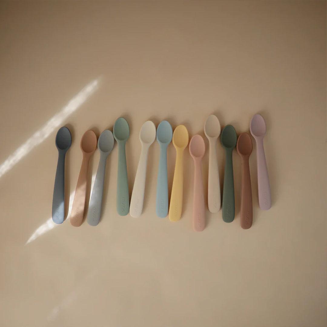 Mushie Silicone Feeding Spoons 2-Pack - Ivory-Feeding Sets-Ivory- | Natural Baby Shower