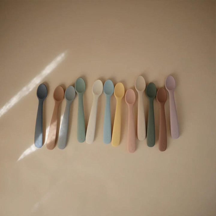 Mushie Silicone Feeding Spoons 2-Pack - Ivory-Feeding Sets-Ivory- | Natural Baby Shower