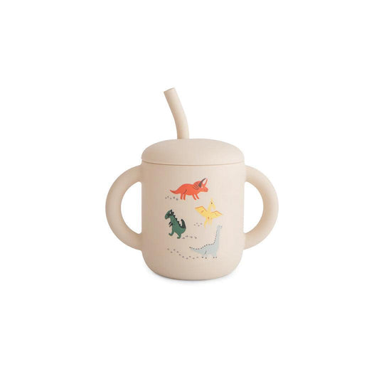 Mushie Silicone Training Cup + Straw - Dinosaurs-Cups-Dinosaurs- | Natural Baby Shower
