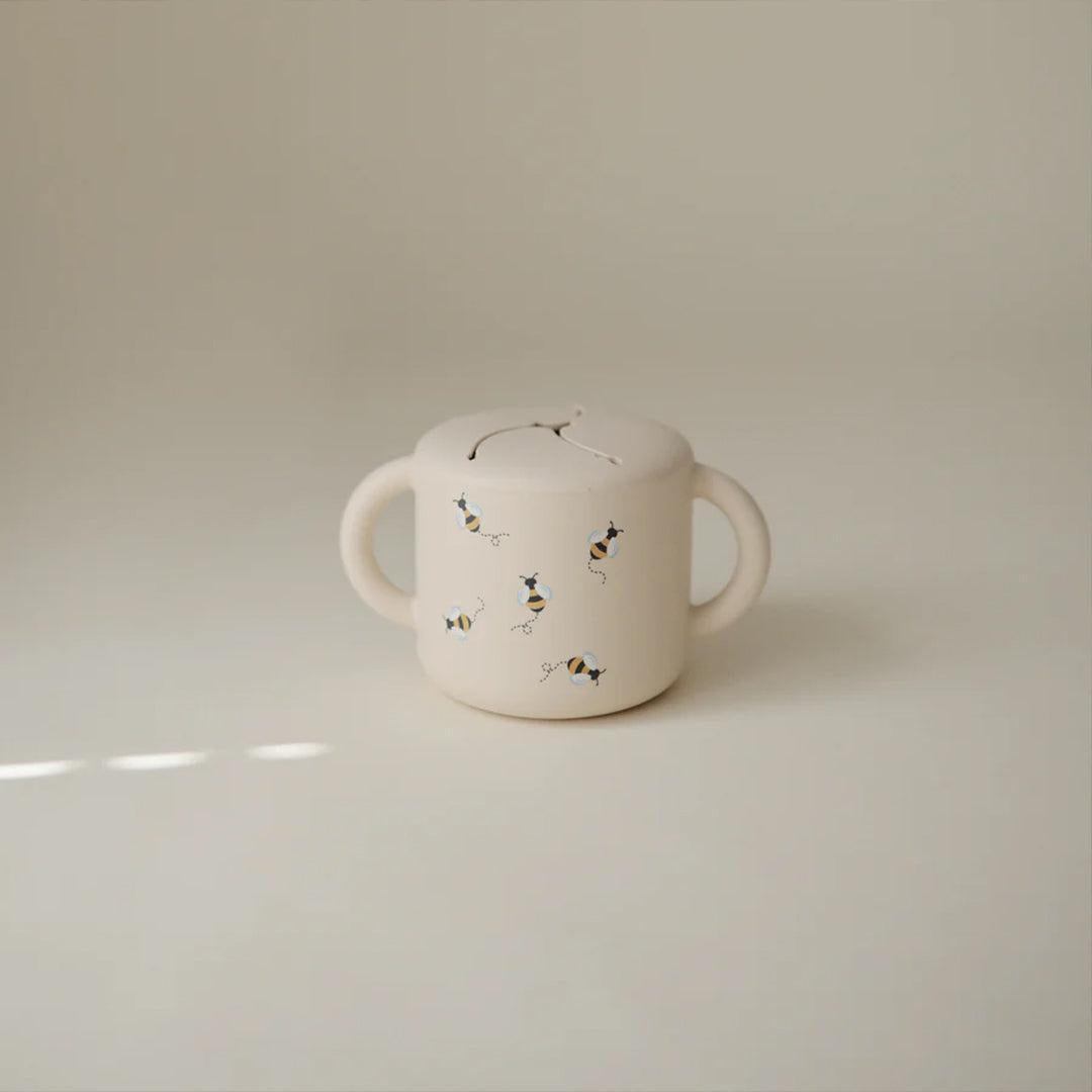 Mushie Silicone Snack Cup - Bees-Snack Cups-Bees- | Natural Baby Shower