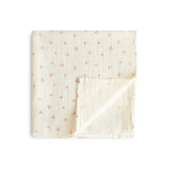 Mushie Swaddle - Bows-Swaddling Wraps-Bows-0m+ | Natural Baby Shower