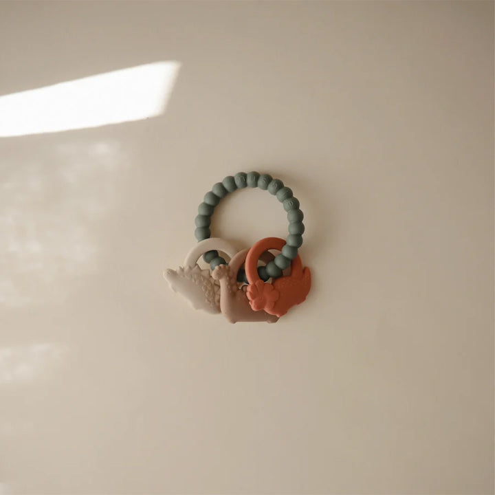 Mushie Teething Ring - Dinosaurs