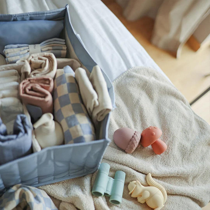 Mushie Nappy Caddy - Blue Flowers-Nappy Laundry + Storage-Blue Flowers- | Natural Baby Shower