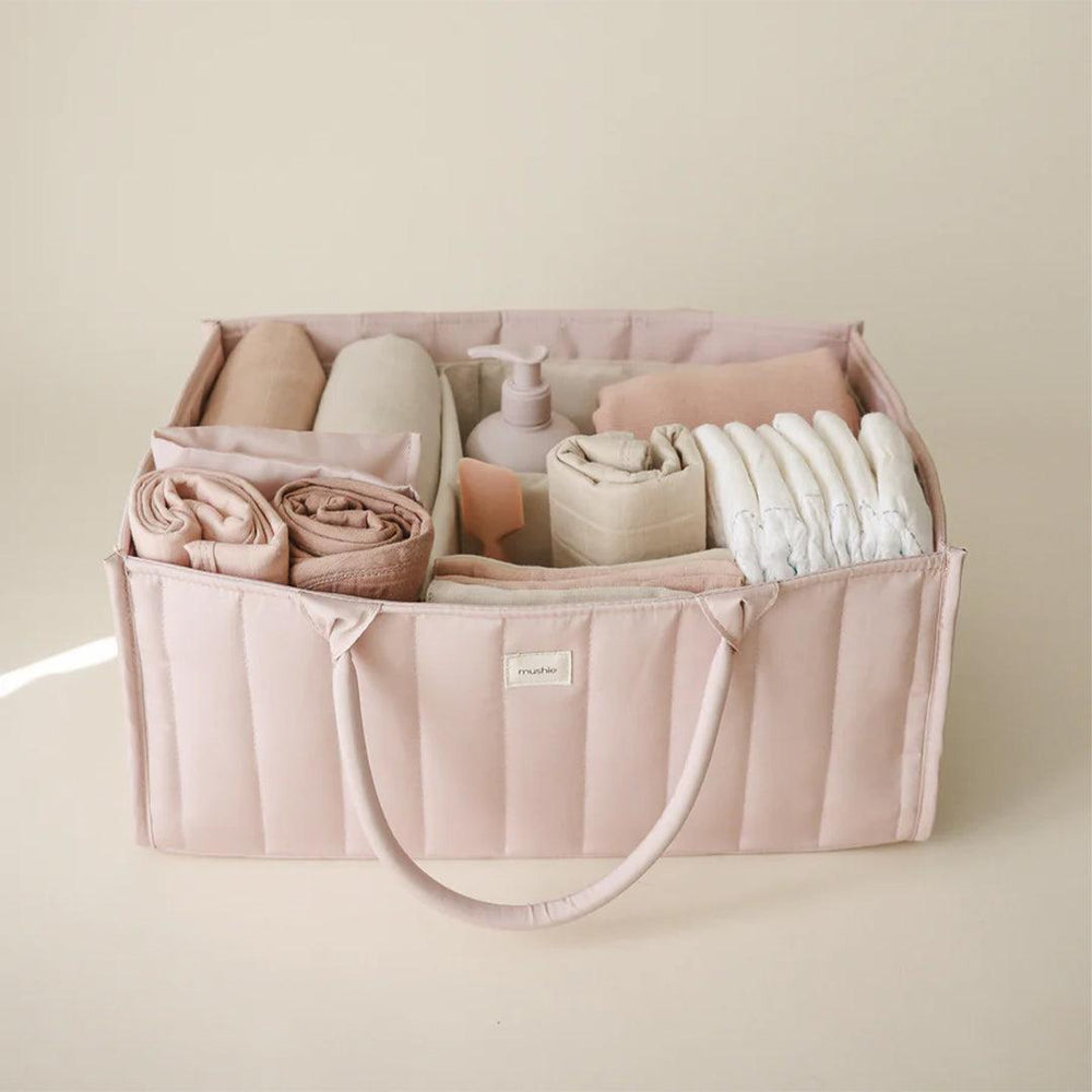 Mushie Nappy Caddy - Blush-Nappy Laundry + Storage-Blush- | Natural Baby Shower