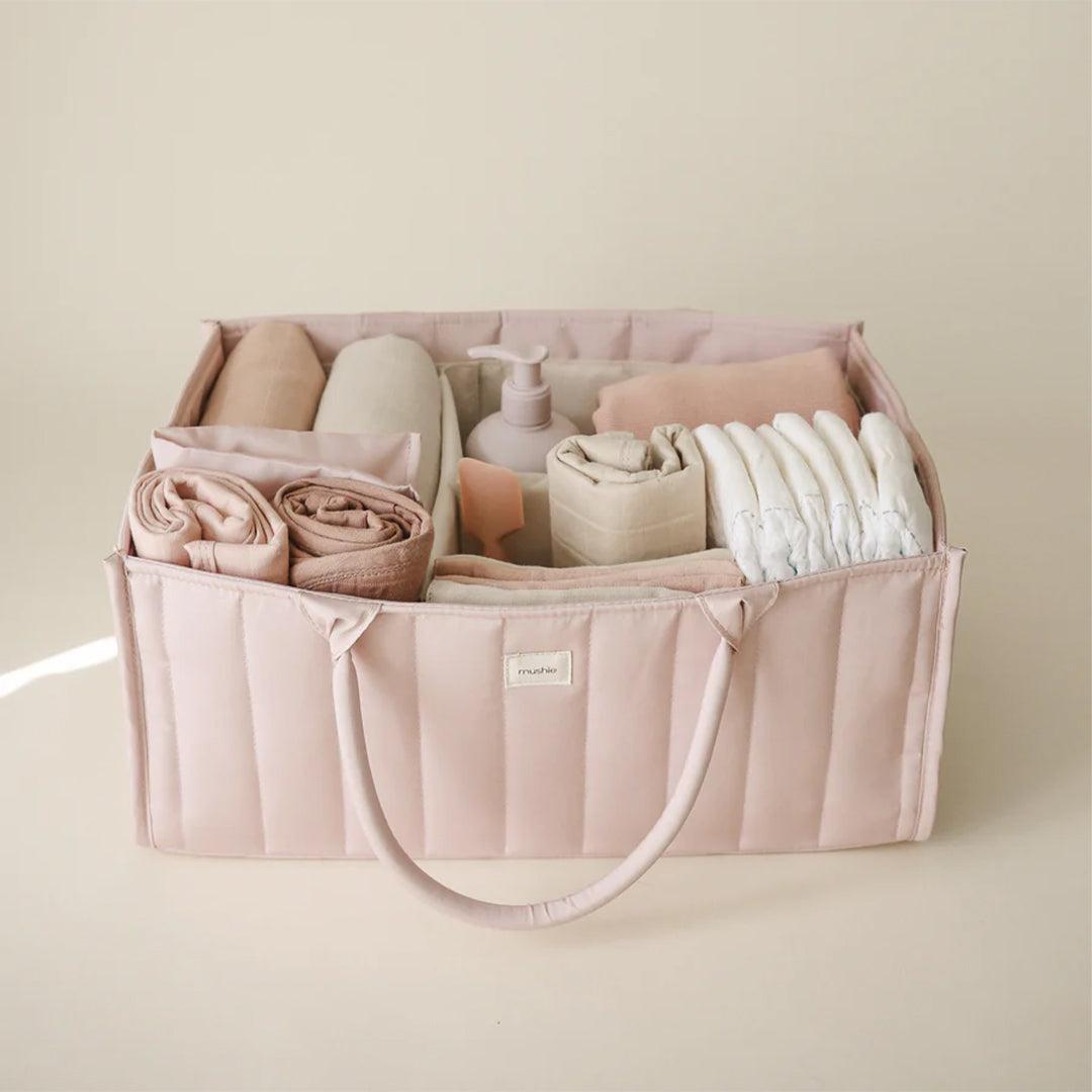 Mushie Nappy Caddy - Blush-Nappy Laundry + Storage-Blush- | Natural Baby Shower