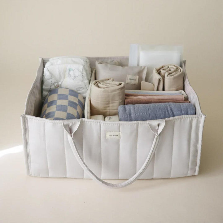 Mushie Nappy Caddy - Ivory-Nappy Laundry + Storage-Ivory- | Natural Baby Shower