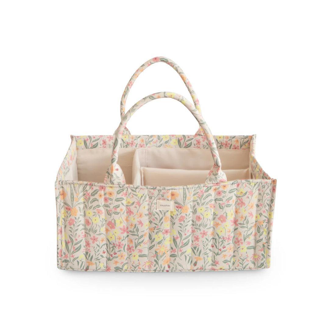 Mushie Nappy Caddy - Pastel Blooms-Nappy Laundry + Storage-Pastel Blooms- | Natural Baby Shower