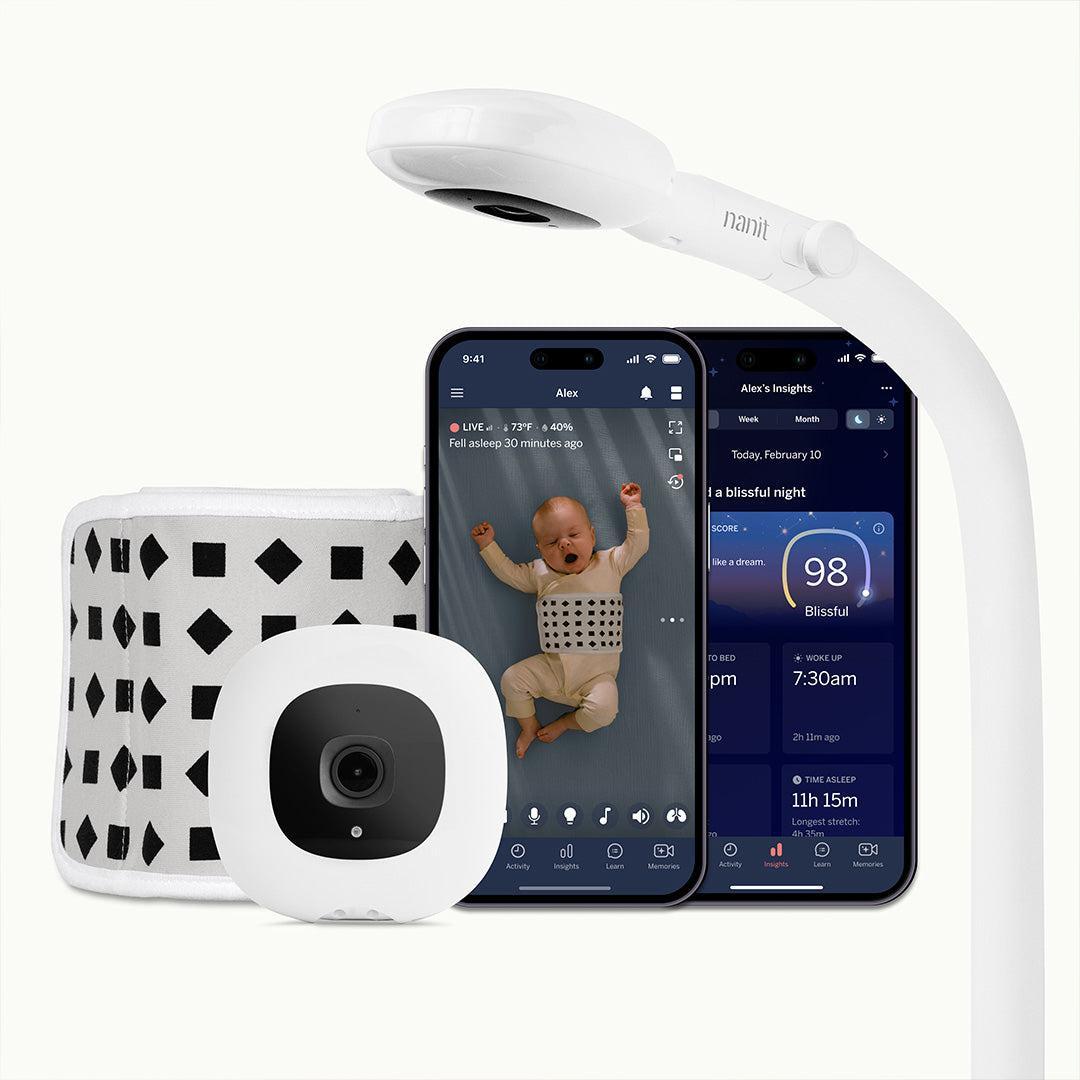 Nanit Pro Baby Monitor + Floor Stand Gen2 - White-Baby Monitors- | Natural Baby Shower