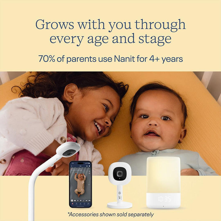 Nanit Pro Baby Monitor + Floor Stand Gen2 - White-Baby Monitors- | Natural Baby Shower