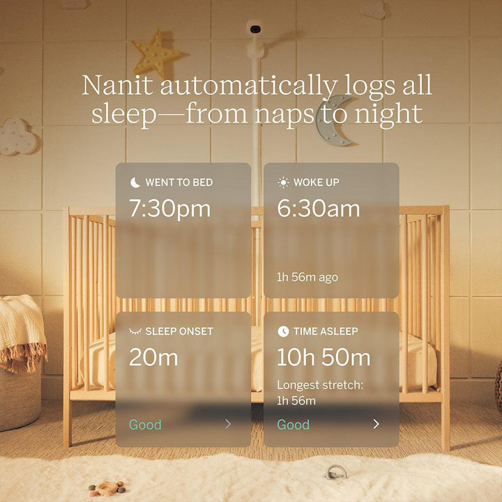 Nanit Pro Baby Monitor + Floor Stand Gen2 - White-Baby Monitors- | Natural Baby Shower
