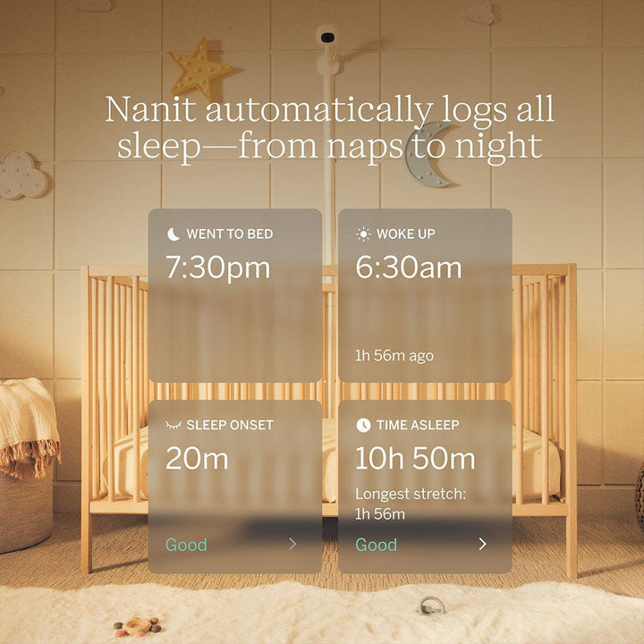 Nanit Pro Baby Monitor + Wall Mount - White-Baby Monitors- | Natural Baby Shower