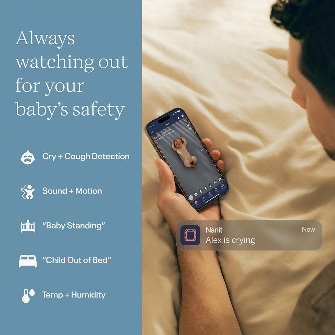Nanit Pro Baby Monitor + Wall Mount - White-Baby Monitors- | Natural Baby Shower