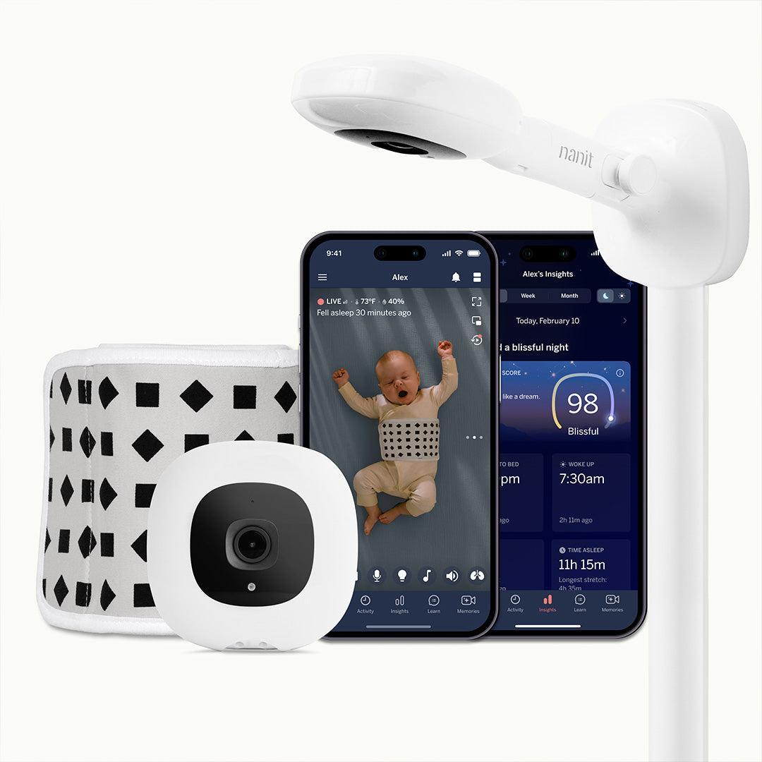 Nanit Pro Baby Monitor + Wall Mount - White-Baby Monitors- | Natural Baby Shower
