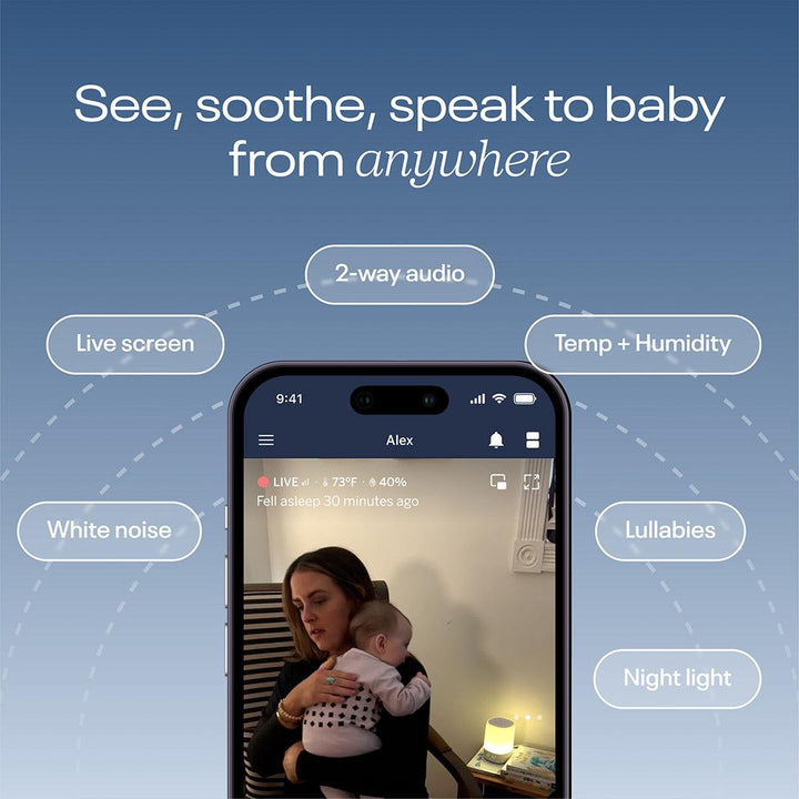 Nanit Pro Camera + Flex Stand Duo - White-Baby Monitors-White- | Natural Baby Shower