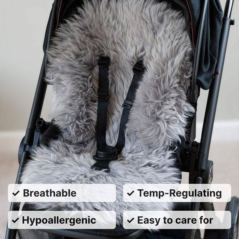 Naturally Sheepskins Deluxe Sheepskin Pram Liner - Taupe-Seat Liners-Taupe- | Natural Baby Shower