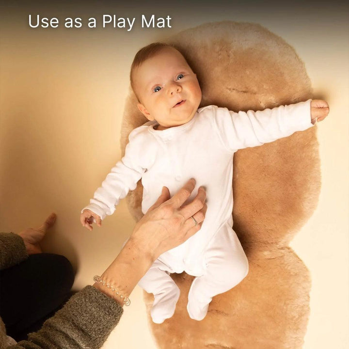 Naturally Sheepskins Fixed Harness Snuggly Sheepskin Pram Liner - Taupe-Stroller Accessories- | Natural Baby Shower